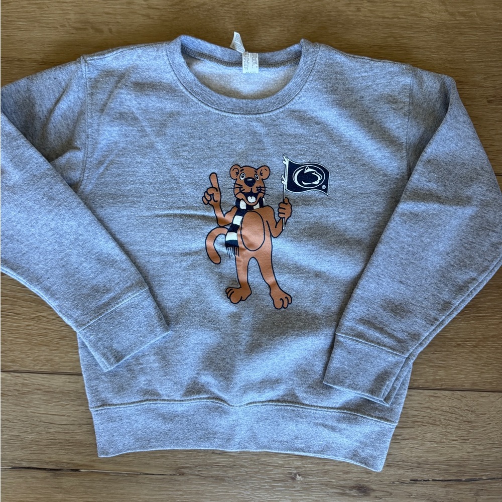 Gray Kids Sweatshirt with Penn State Lion Mascot Design